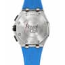 Luxury Chronograph Watch with Pink Dial & Blue Rubber Strap - image 1