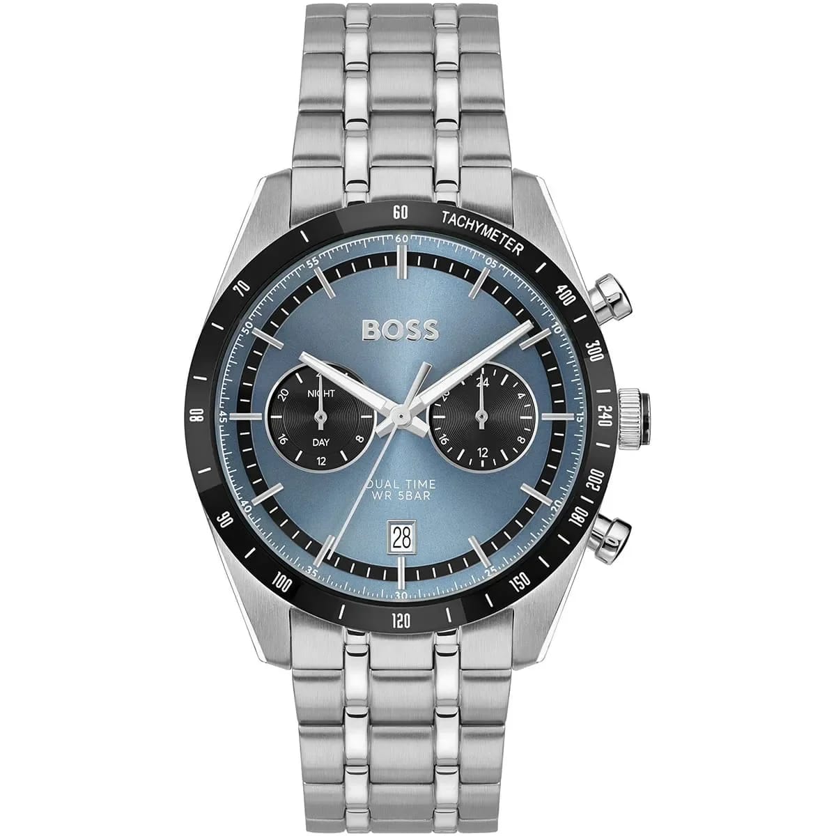 Hugo Boss Watch For Men Silver Band & Blue Dial 1514286
