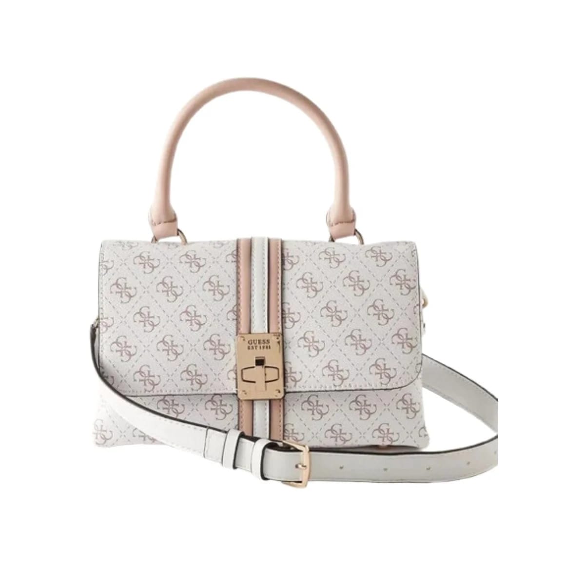 GUESS Kasinta Mini Top Handle White Logo Bag SG840577-WML