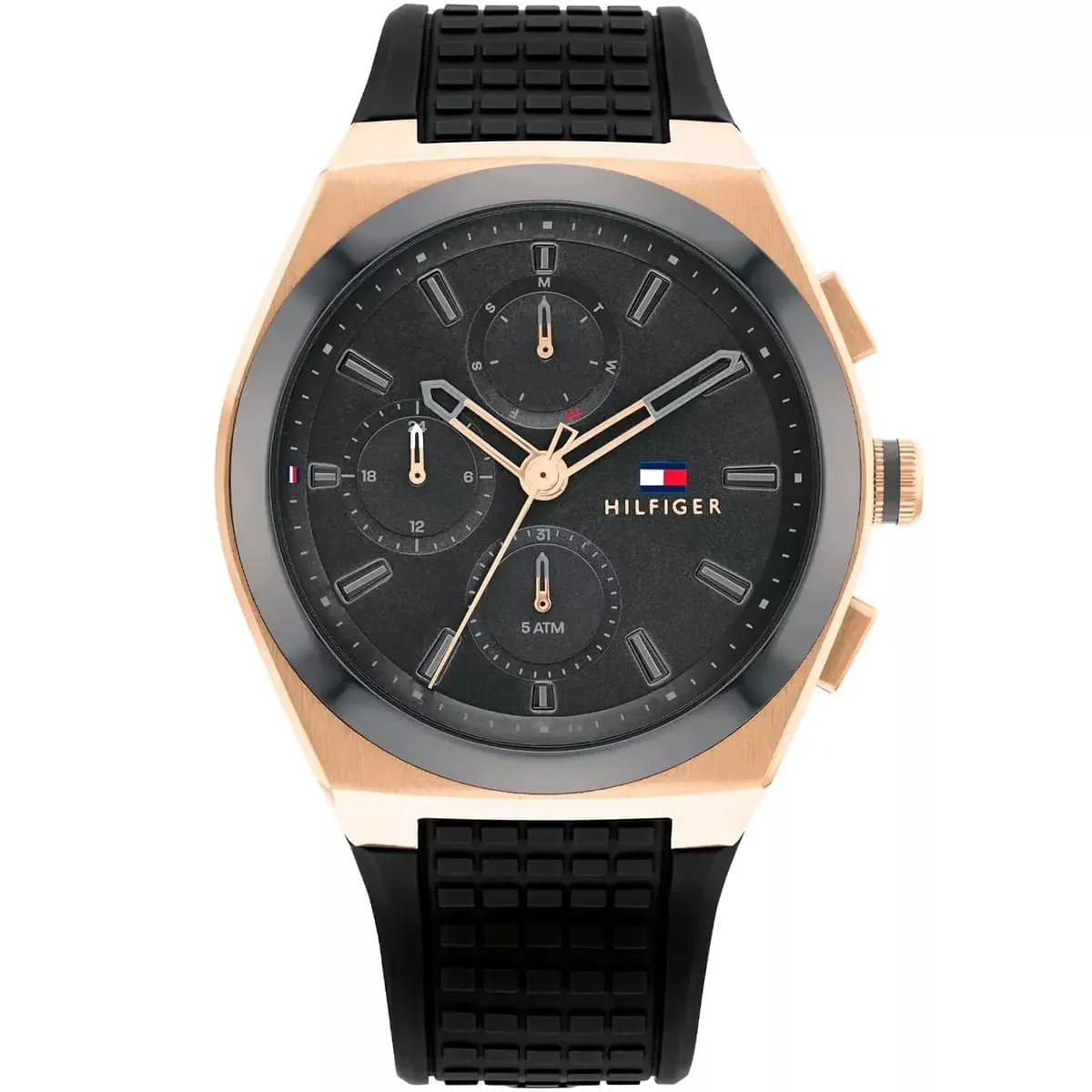 Tommy Hilfiger Connor Men's Black Rubber Watch 1791931