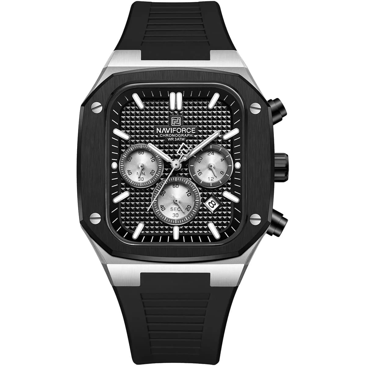 Naviforce Chronograph Trendy Rubber Strap Men's Watch NF8037-S-B-B