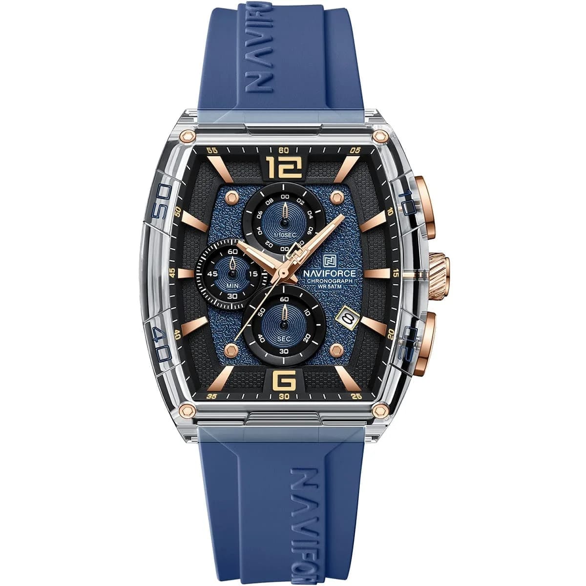 Naviforce Chronograph Trendy Rubber Strap Men's Watch NF6101-S-Y-BE
