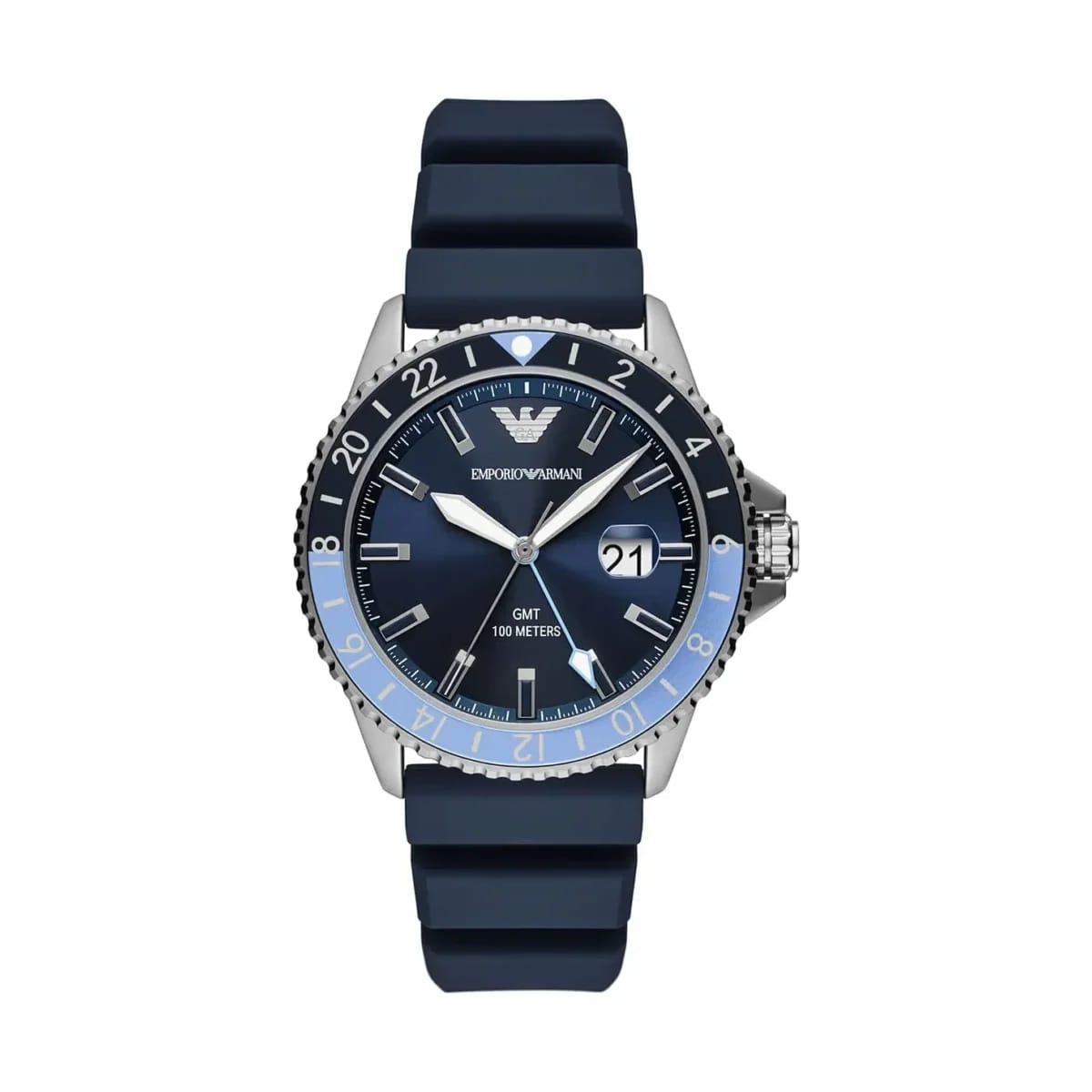 Emporio Armani AR11592 Men's Blue GMT Rubber Strap Watch