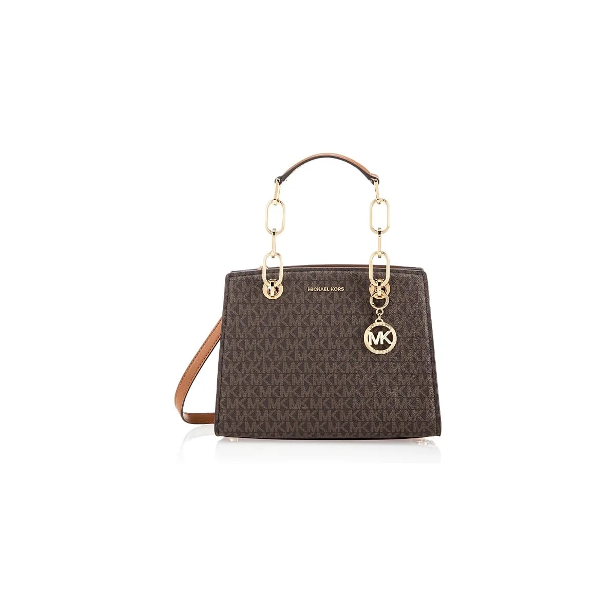 Michael Kors Cynthia Small Signature Logo Bag Brown/Acorn 30R5GCYS1B