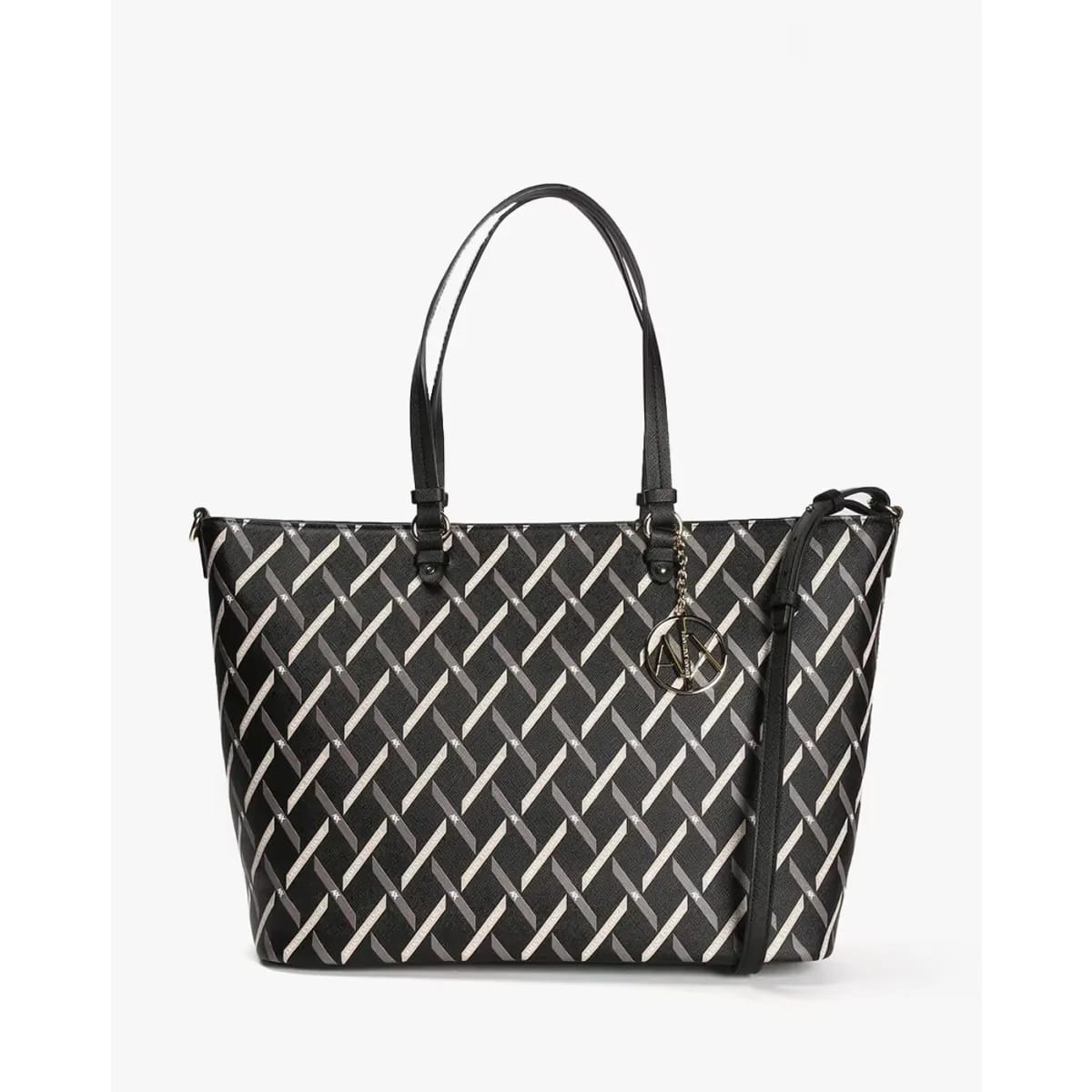 Armani Exchange Logo Print Black Tote Bag 942689 3F742