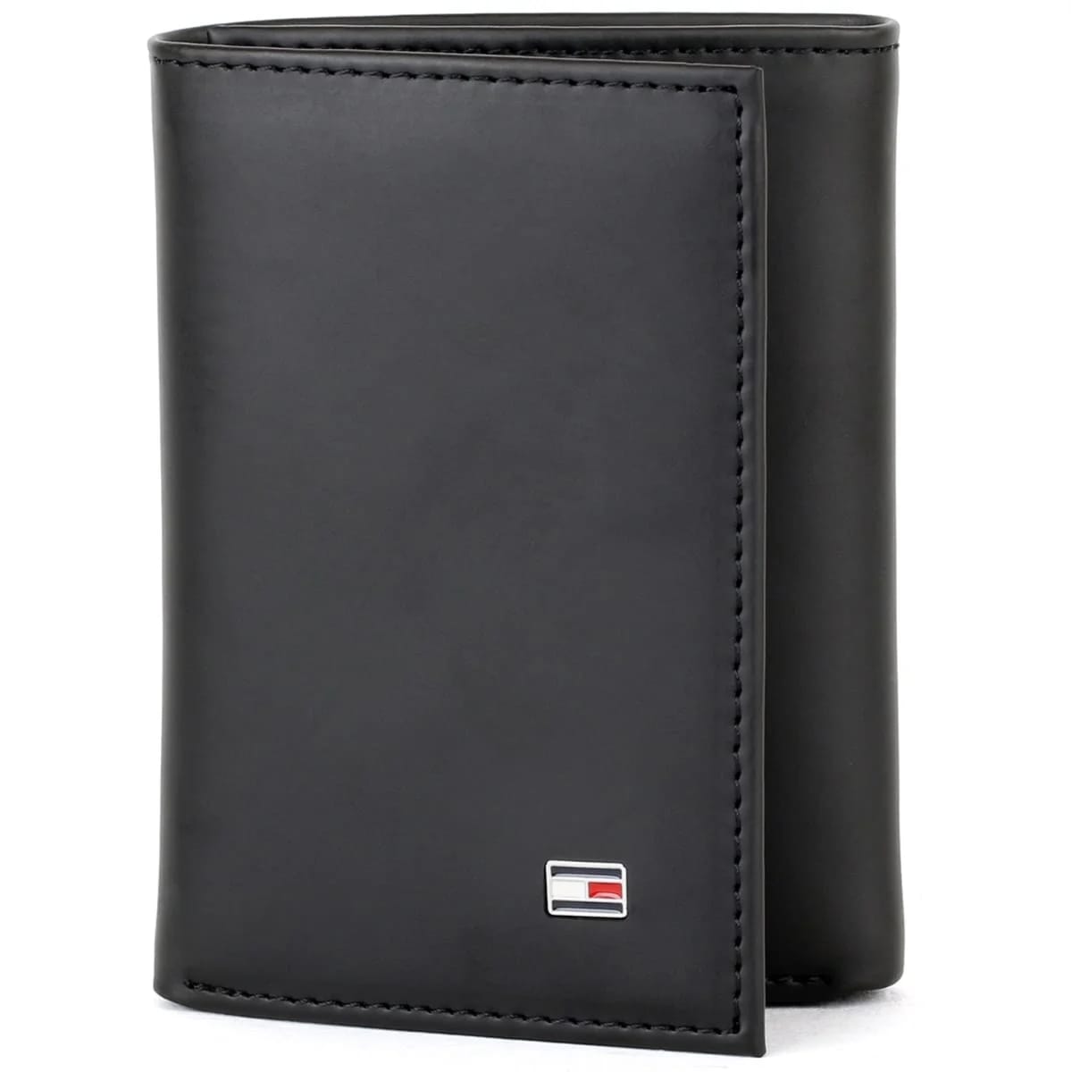 Tommy Hilfiger Wallet Men Black Genuine Leather Slim Trifold