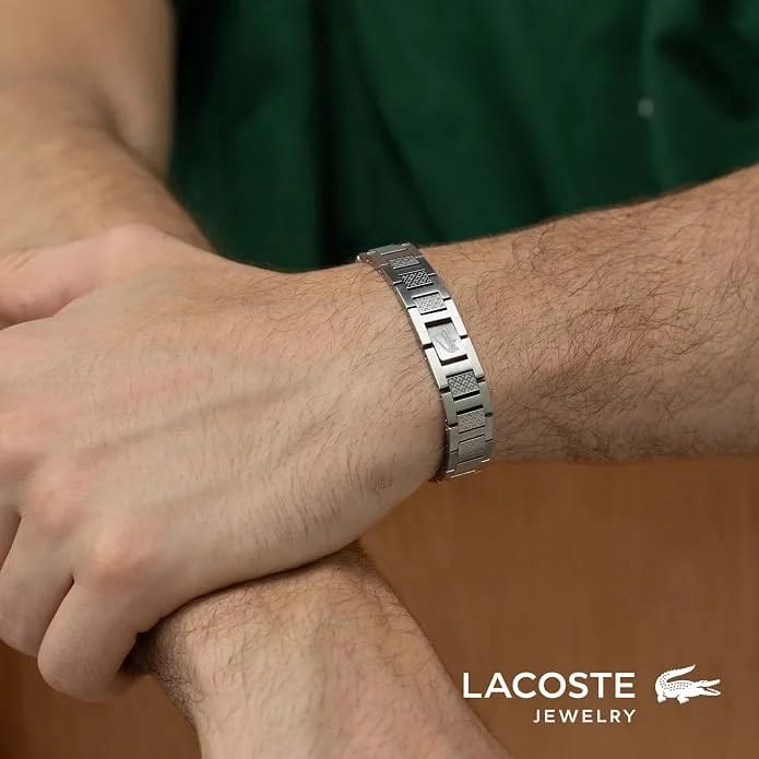 Lacoste Men's METROPOLE Collection Link Bracelet Embellished with Petit Piqué Pattern - image 2