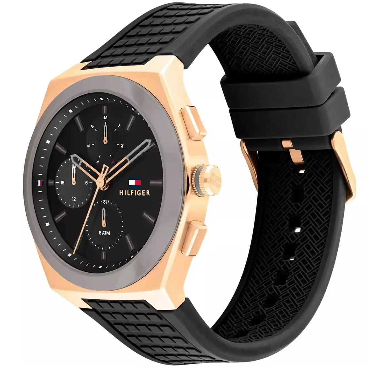 Tommy Hilfiger Connor Men's Black Rubber Watch 1791931 - image 1