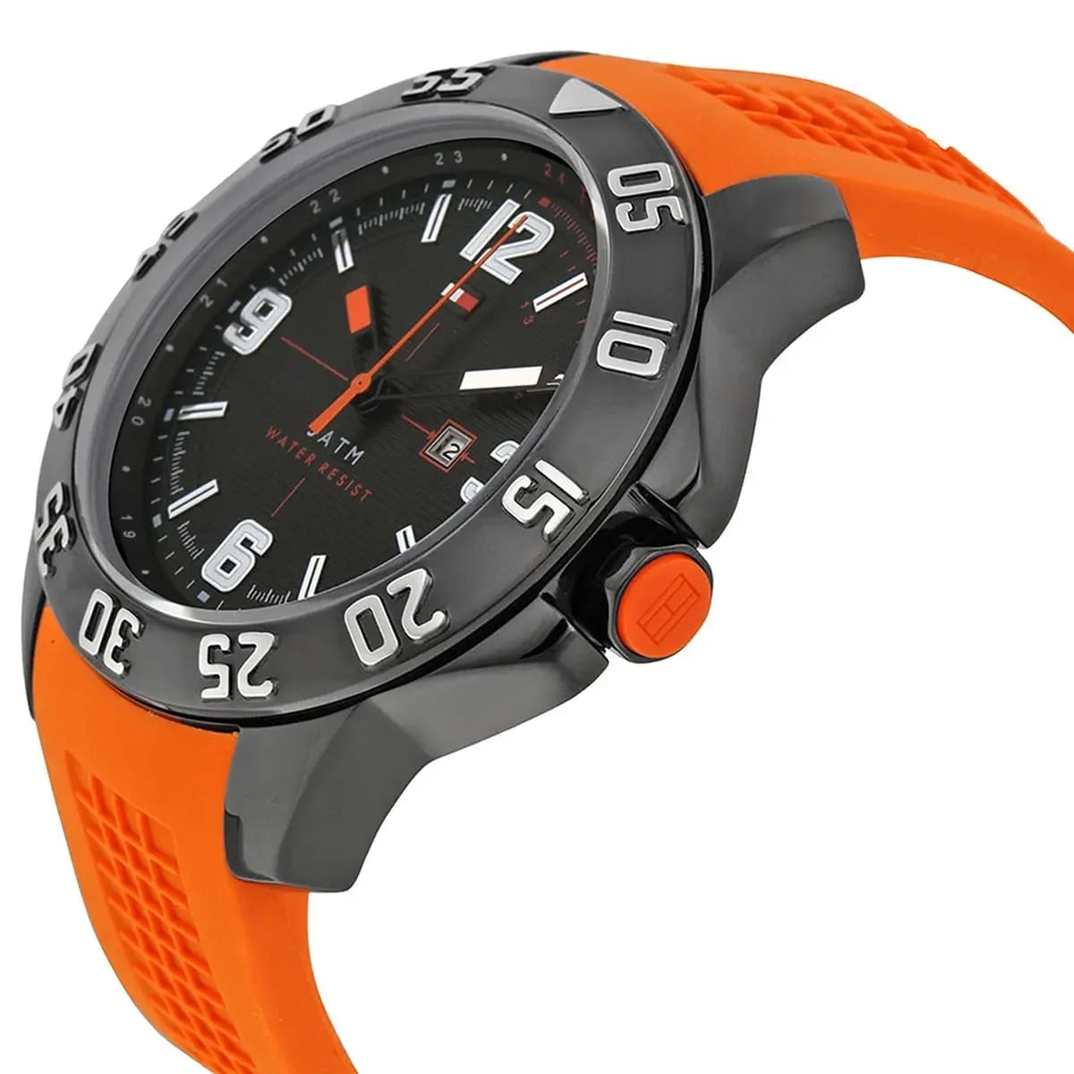 Tommy Hilfiger Cole Men's Black Dial Orange Rubber Watch 1790985 - image 2