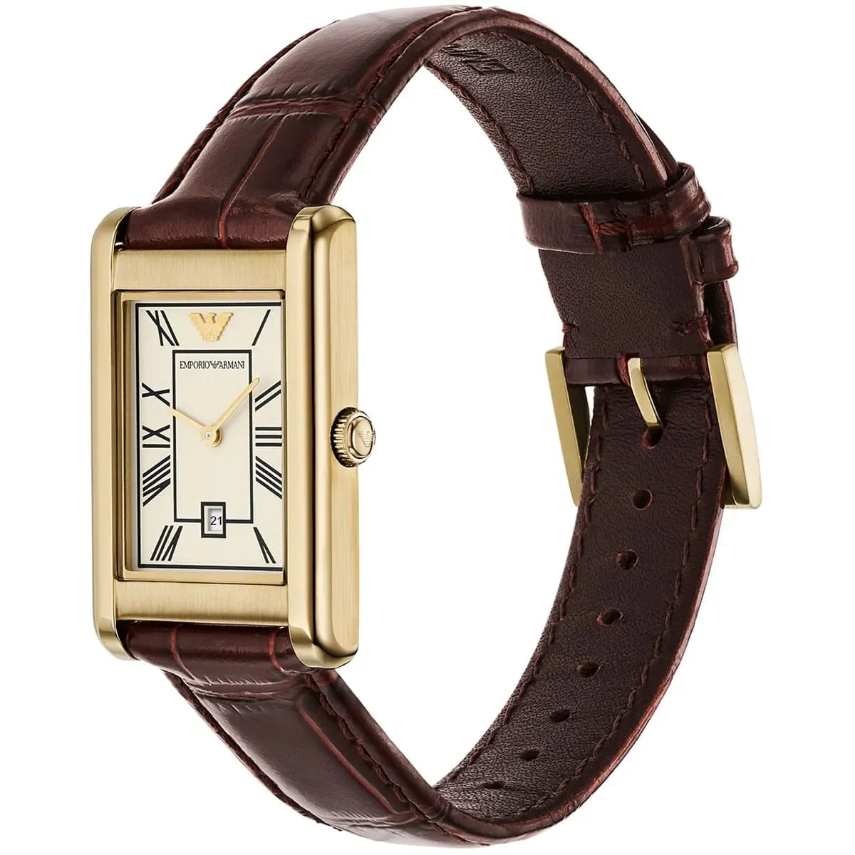Emporio Armani Gino AR11665 Men's Watch – Beige Dial, Gold Case & Brown Leather Strap - image 3