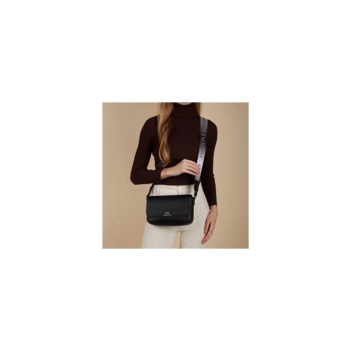 Armani Exchange Black Logo-Strap Crossbody Bag 942883 CC783 - image 1