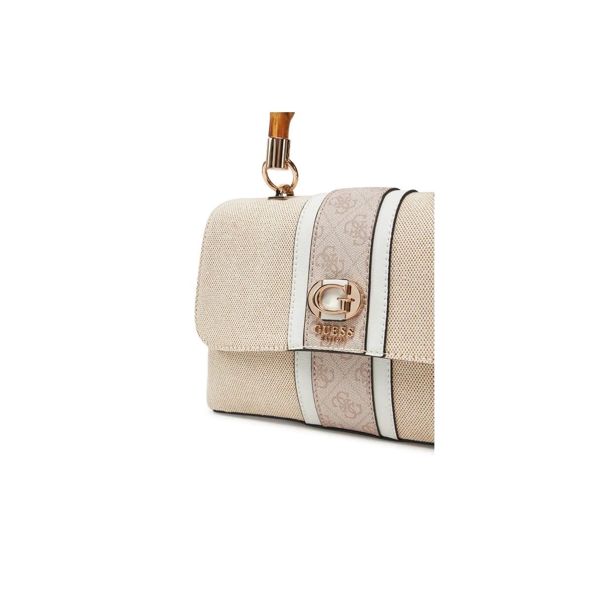 GUESS Kerima 4G Logo Beige Bamboo Handbag HWAG9337200 - image 3